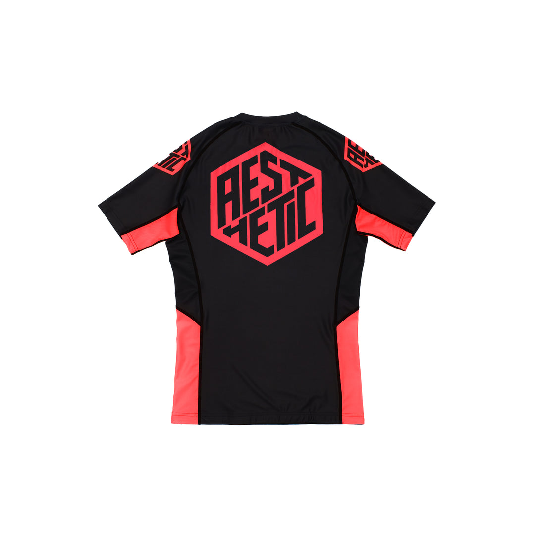 Youth Short Sleeve Rashguard (Black/Red)