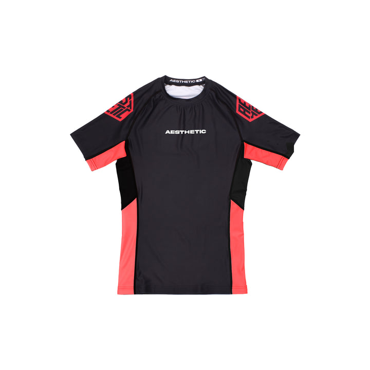 Youth Short Sleeve Rashguard (Black/Red)