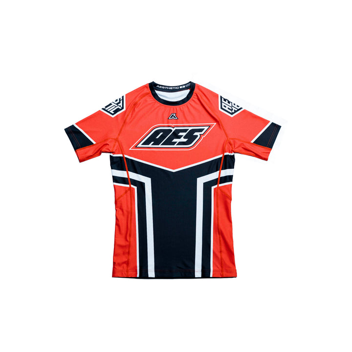 'Moto' Short Sleeve Rashguard (Red)