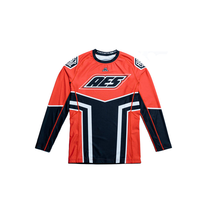 'Moto' Long Sleeve Rashguard (Red)